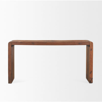Rustic Brown Reclaimed Wood Console Table