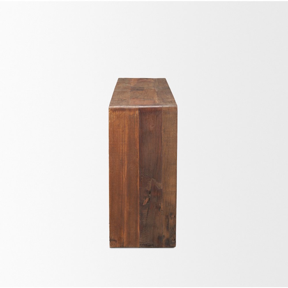 Rustic Brown Reclaimed Wood Console Table