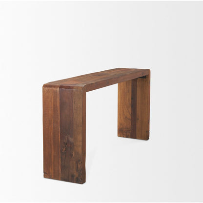 Rustic Brown Reclaimed Wood Console Table
