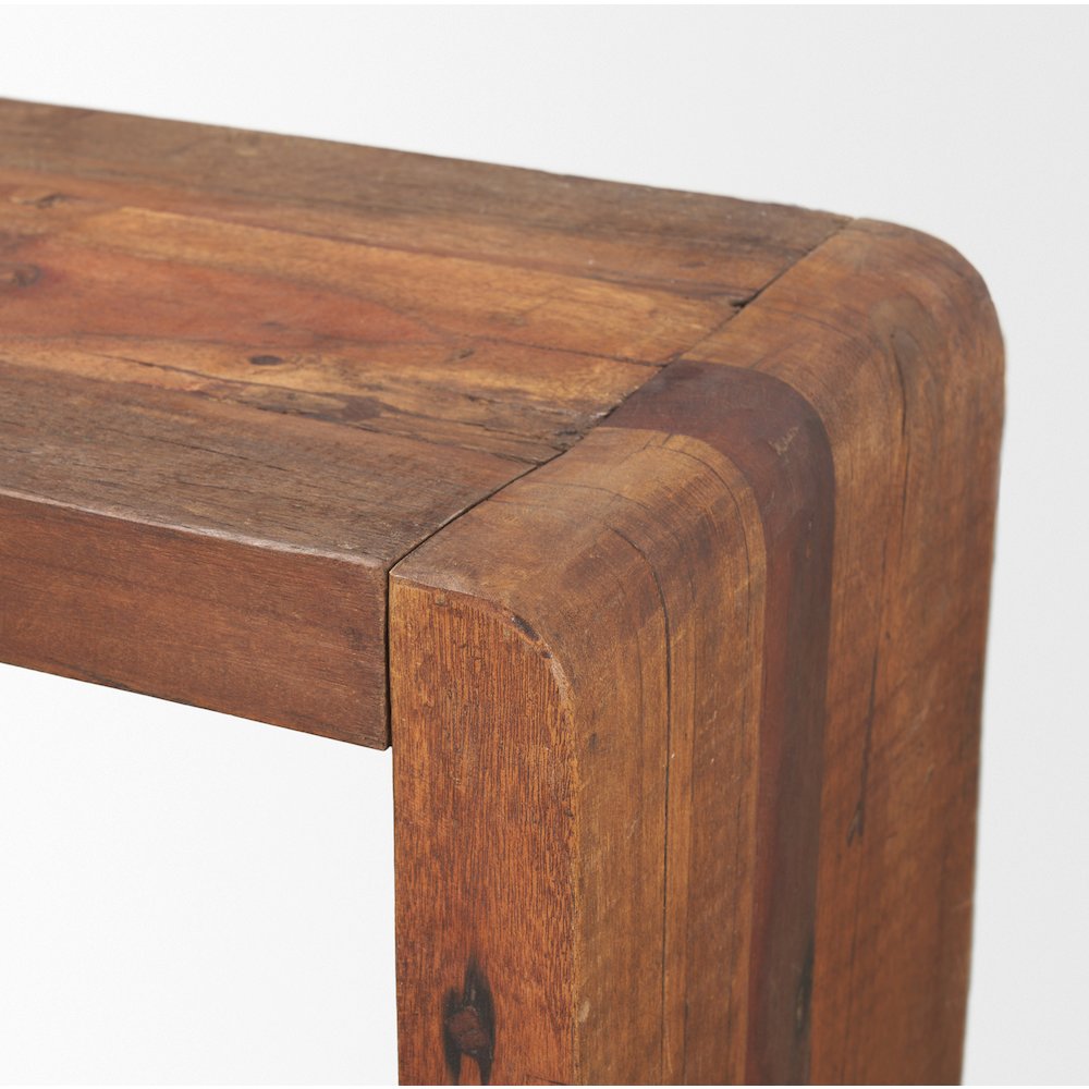 Rustic Brown Reclaimed Wood Console Table