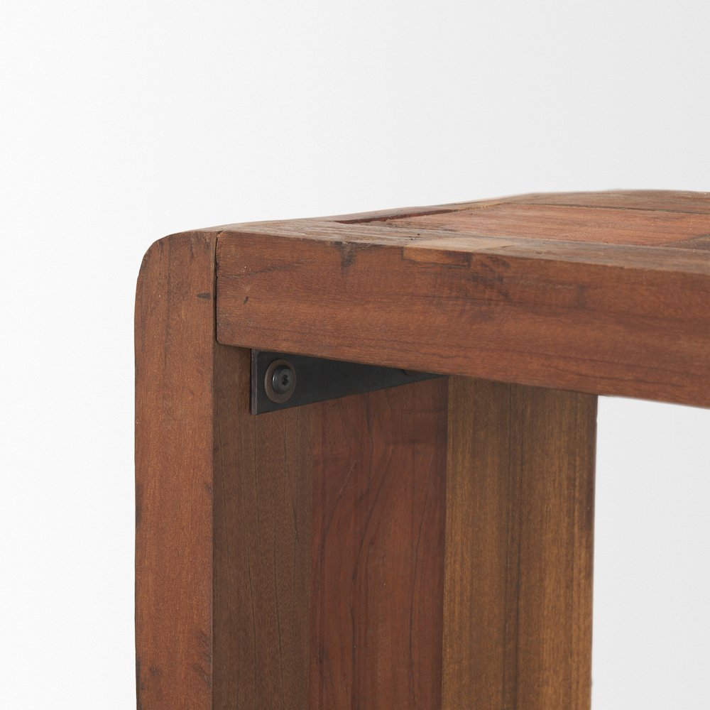 Rustic Brown Reclaimed Wood Console Table