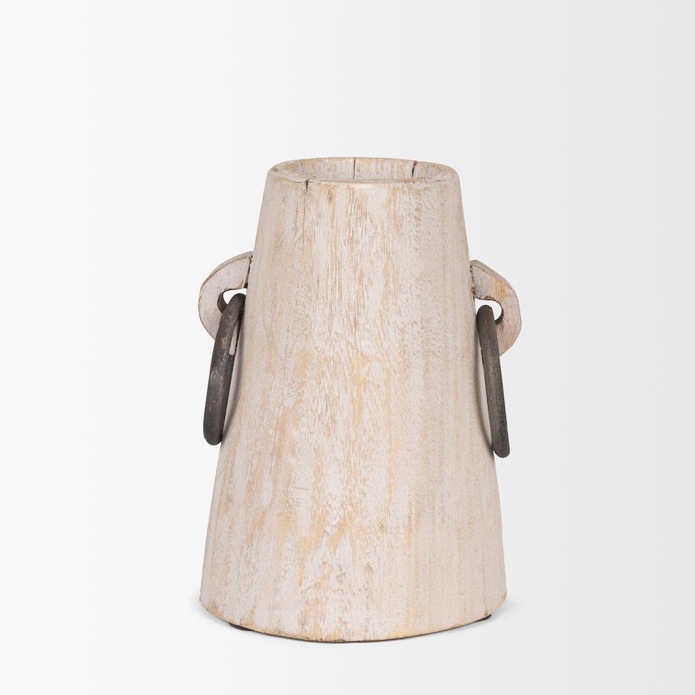 Monique Small Light Brown Handles Wood Pot
