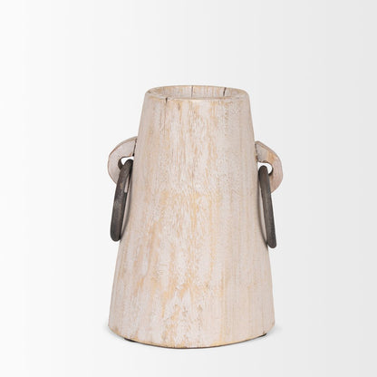 Monique Small Light Brown Handles Wood Pot