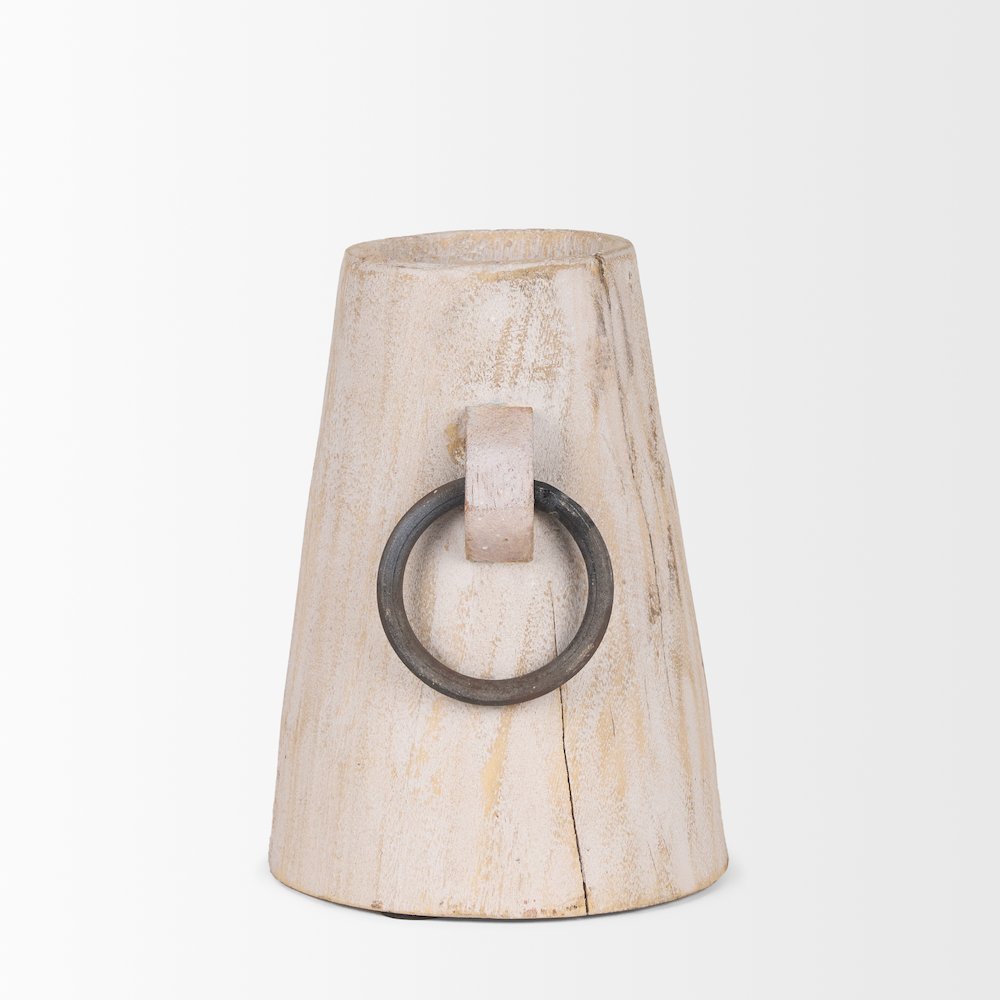 Monique Small Light Brown Handles Wood Pot