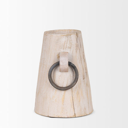 Monique Small Light Brown Handles Wood Pot