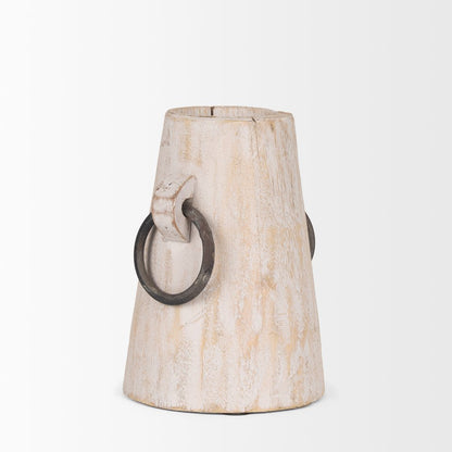 Monique Small Light Brown Handles Wood Pot