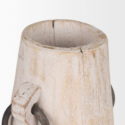Monique Small Light Brown Handles Wood Pot