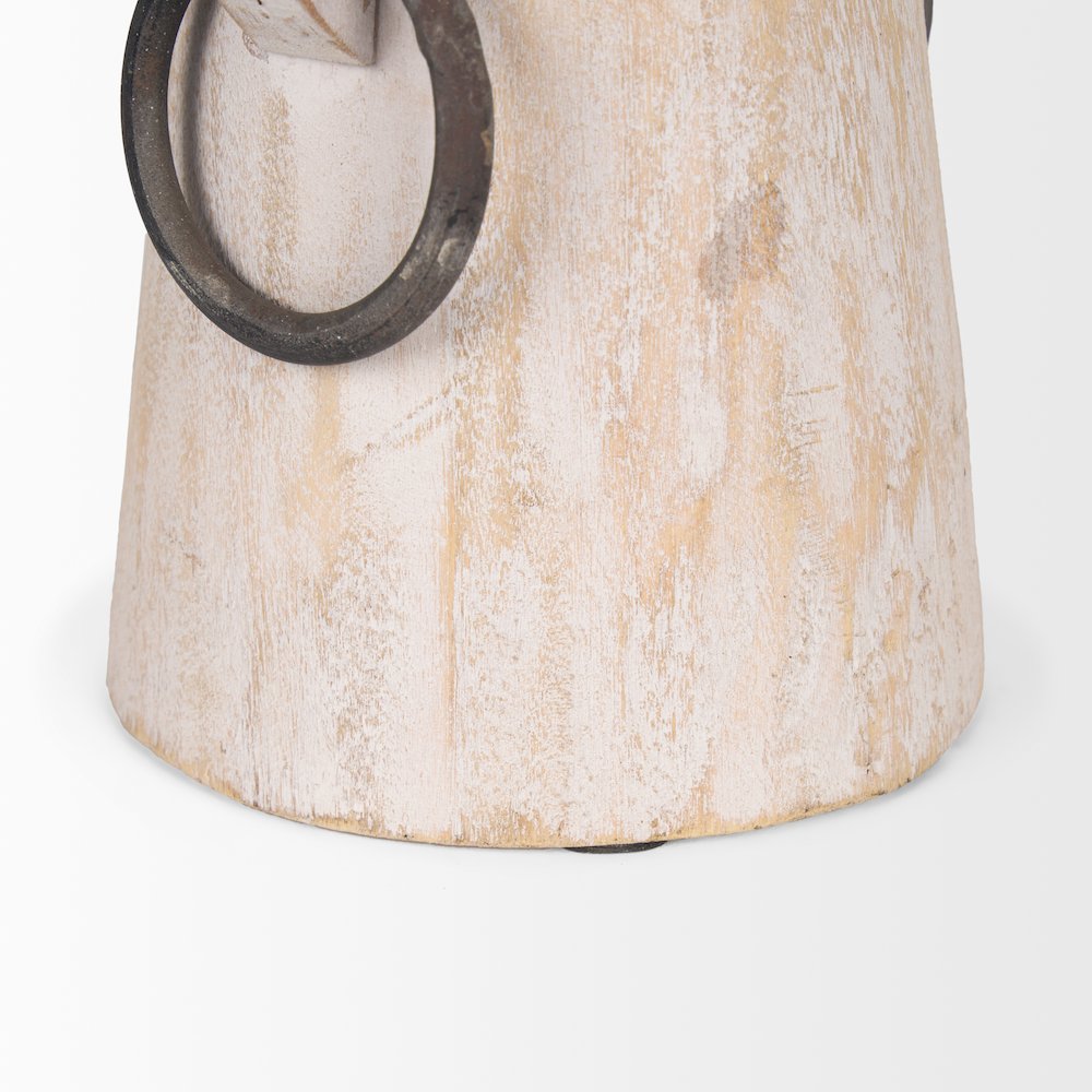 Monique Small Light Brown Handles Wood Pot