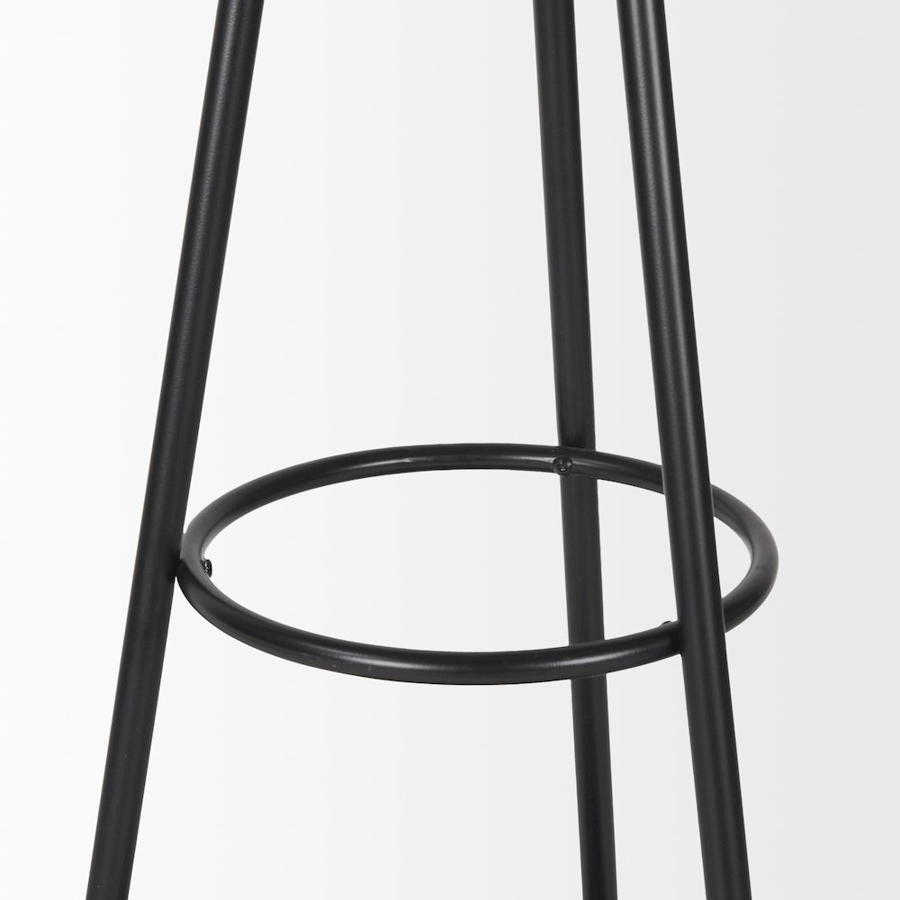 Matte Black Metal Two Metal Shelves Coat Rack
