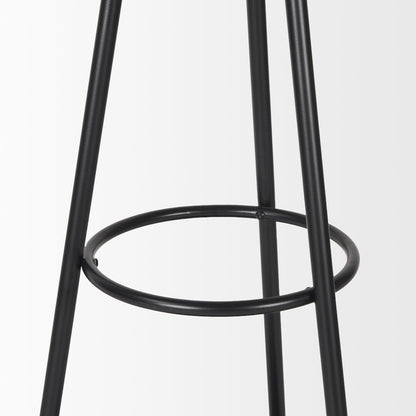 Matte Black Metal Two Metal Shelves Coat Rack