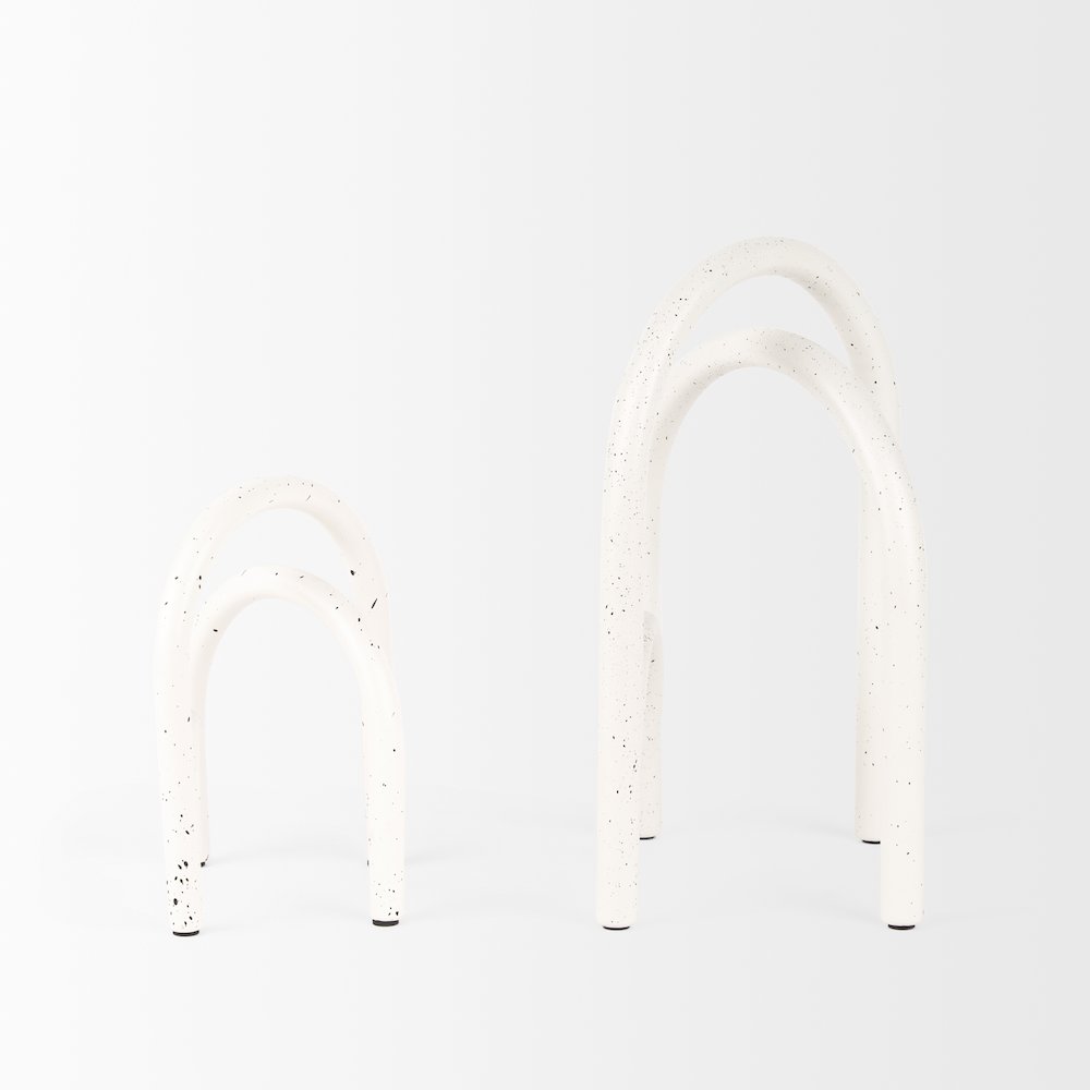 Springe White & Gray Speckled Arch Decorative Object (Set of 2)