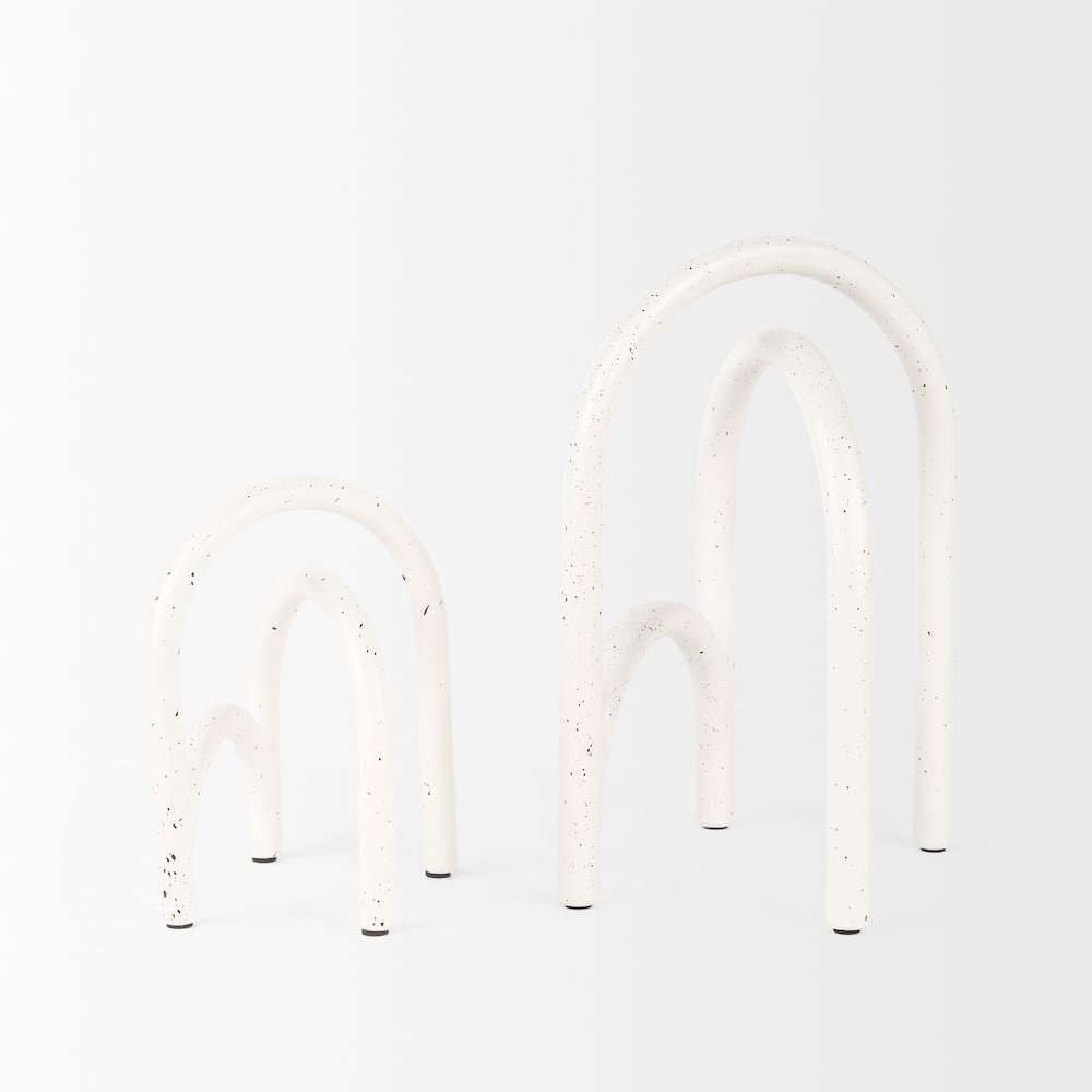 Springe White & Gray Speckled Arch Decorative Object (Set of 2)