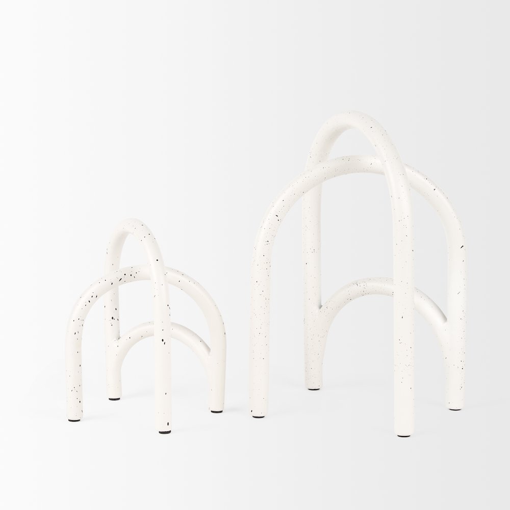 Springe White & Gray Speckled Arch Decorative Object (Set of 2)
