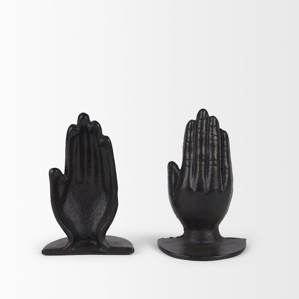 Hands Bronze Cast Iron Book Ends