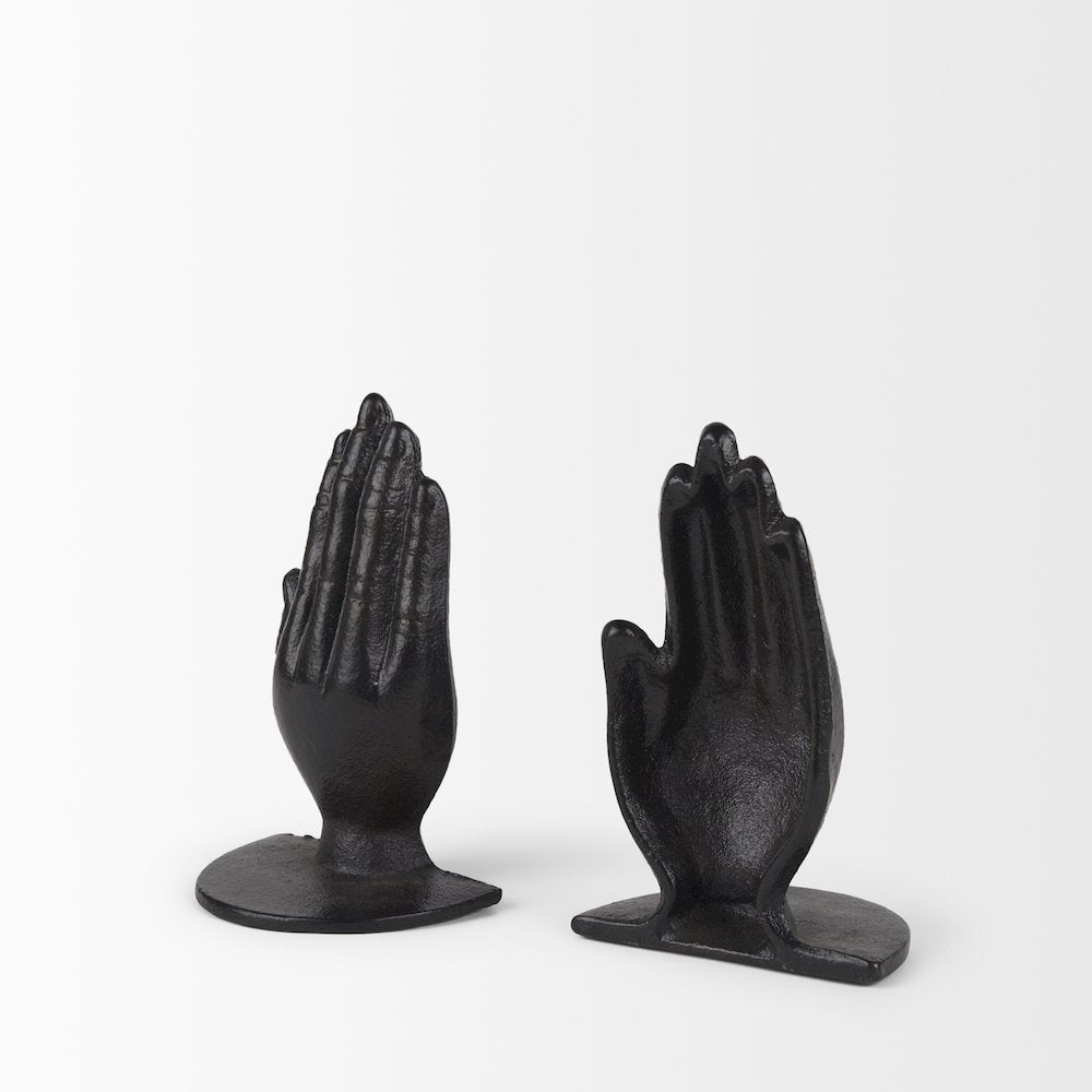 Hands Bronze Cast Iron Book Ends