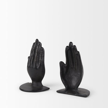 Hands Bronze Cast Iron Book Ends