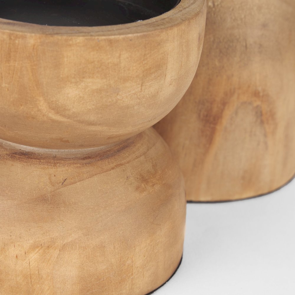 Aleena Wooden Candle Holder (Set of 2)