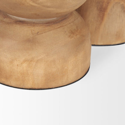 Aleena Wooden Candle Holder (Set of 2)