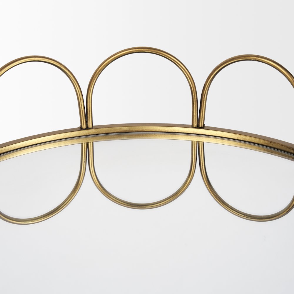 Lenore Round Metal/Mirror Tray Gold (Set of 2)
