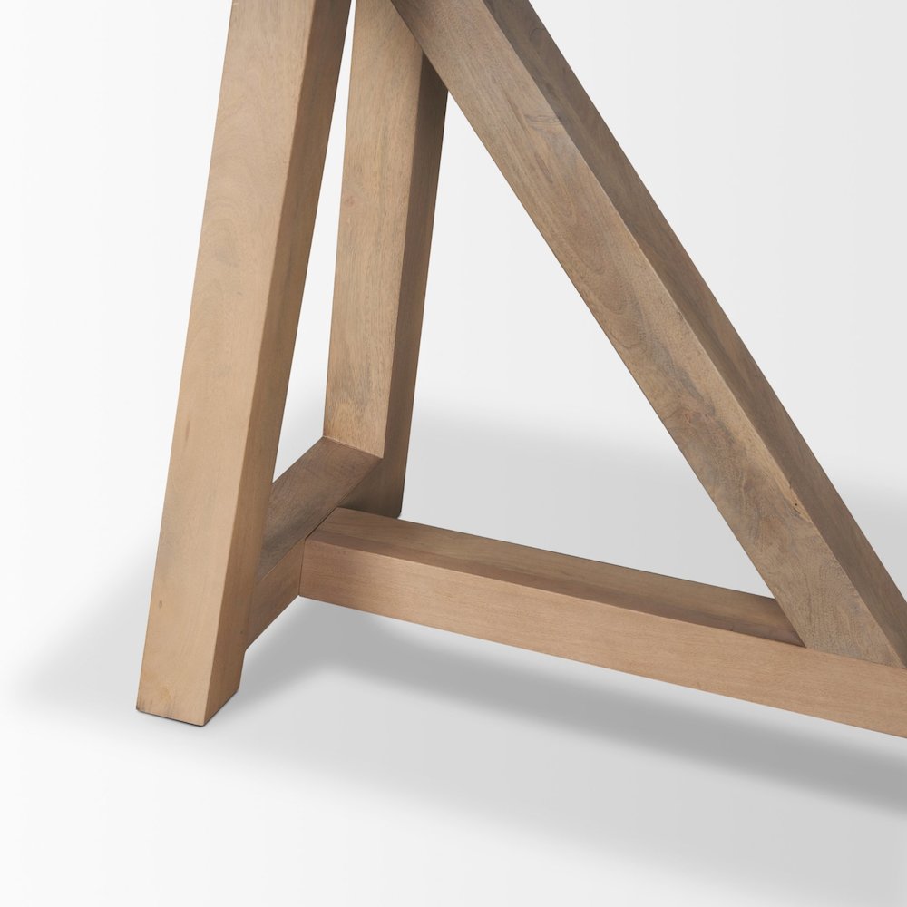 Two-Toned Black And Brown Wood Angular Leg Console Table