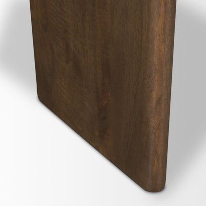 Dark Brown Wood White Marble Coffee Table