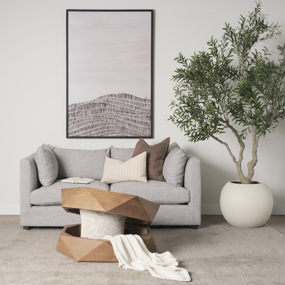 Hexagonal Hinged Solid Wood Top And Base Coffee Table