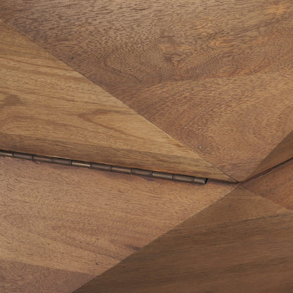 Hexagonal Hinged Solid Wood Top And Base Coffee Table