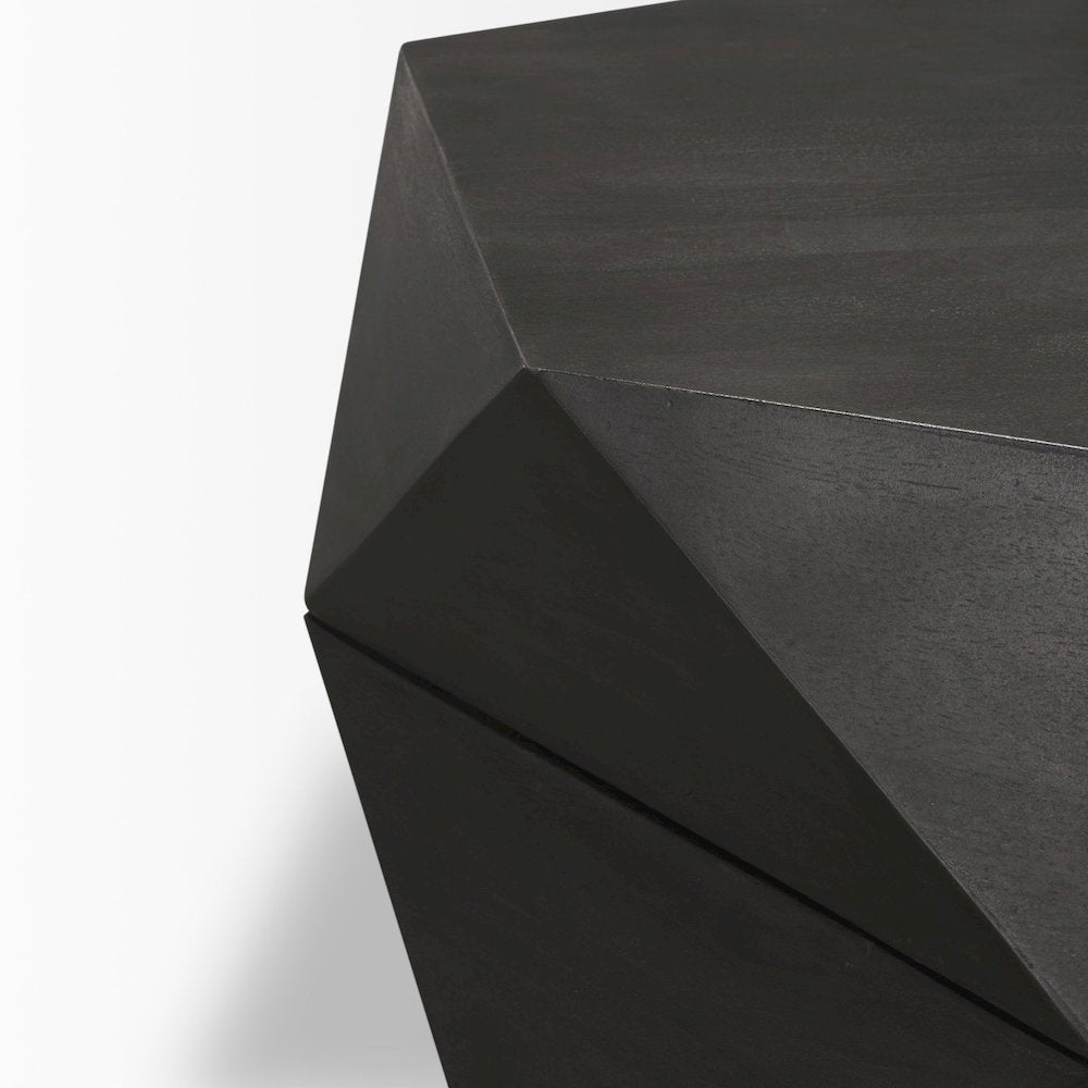 Hexagonal Hinged Solid Wood Top And Base Coffee Table