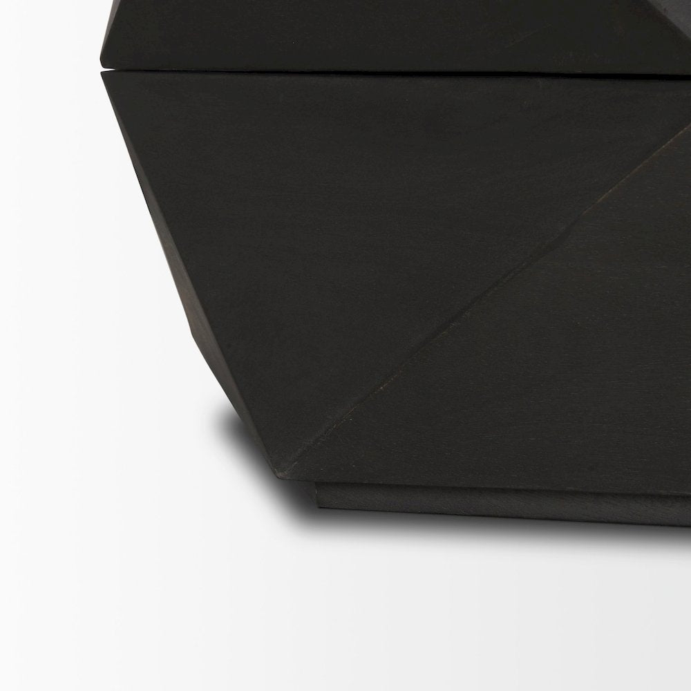 Hexagonal Hinged Solid Wood Top And Base Coffee Table