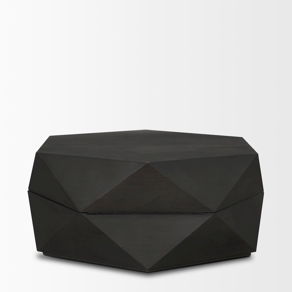Hexagonal Hinged Solid Wood Top And Base Coffee Table