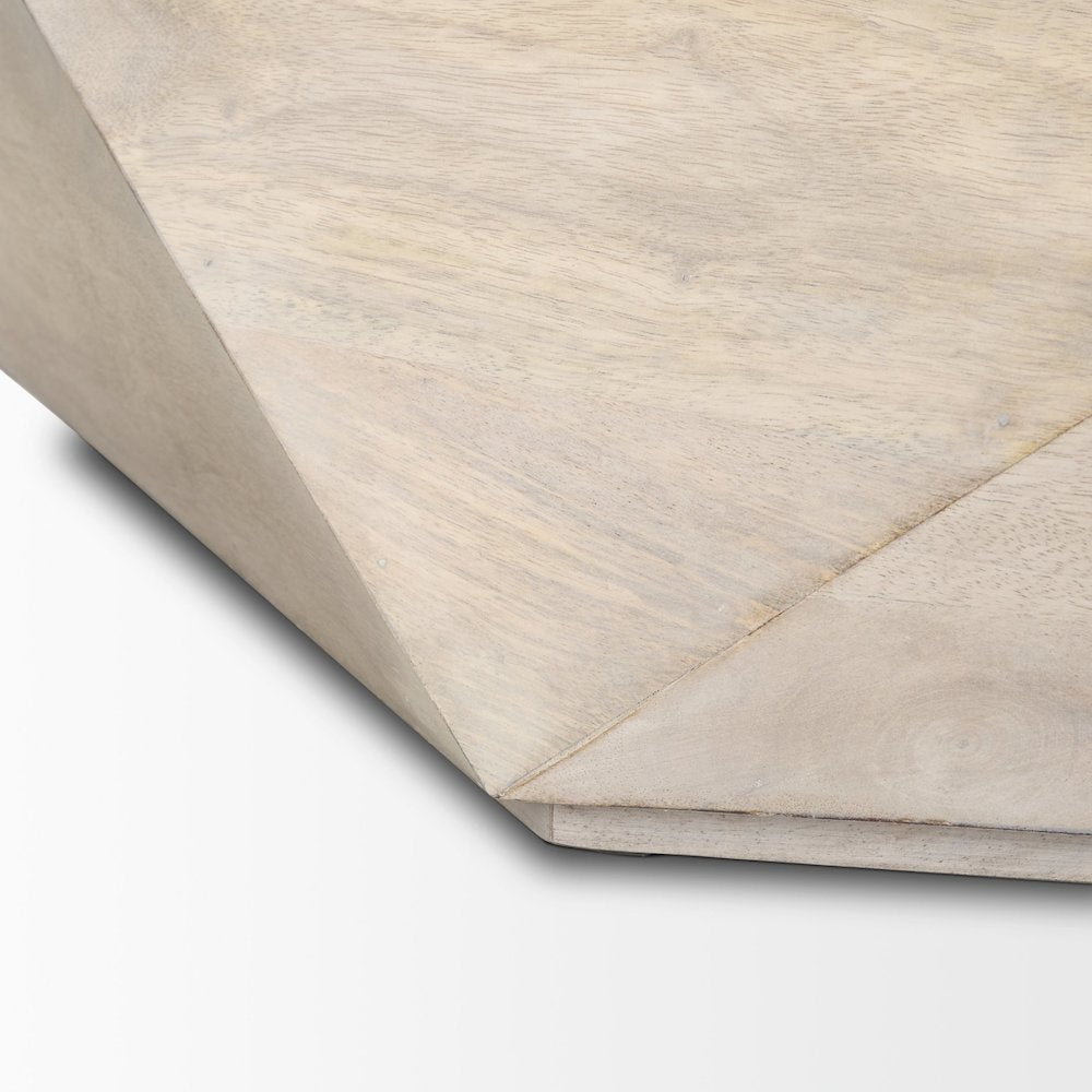 Hexagonal Hinged Solid Wood Top And Base Coffee Table