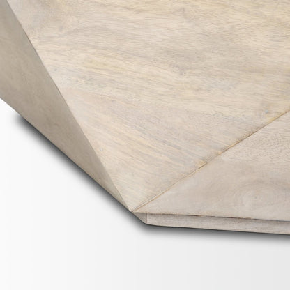 Hexagonal Hinged Solid Wood Top And Base Coffee Table