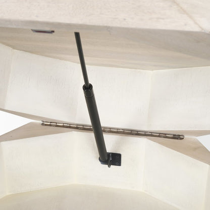 Hexagonal Hinged Solid Wood Top And Base Coffee Table