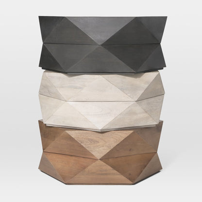 Hexagonal Hinged Solid Wood Top And Base Coffee Table