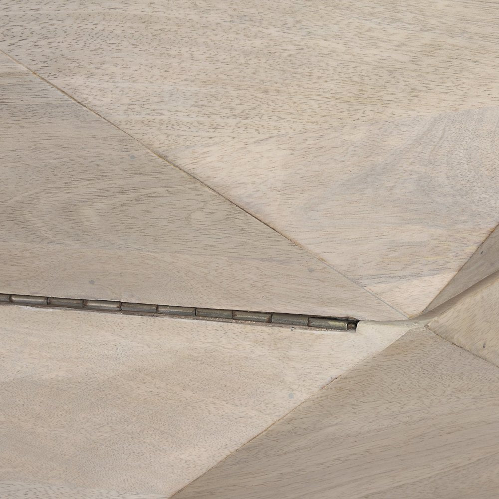 Hexagonal Hinged Solid Wood Top And Base Coffee Table