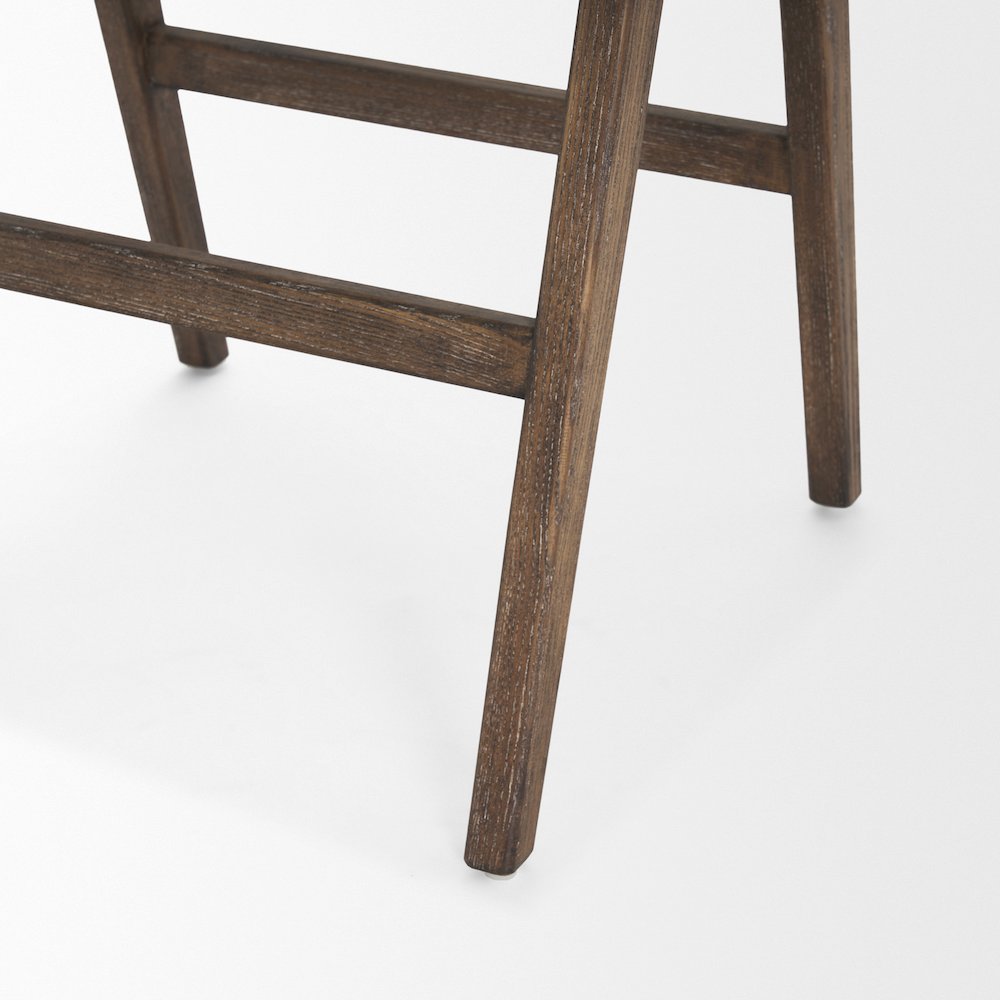 Medium Brown Wood Cane Bar Stool