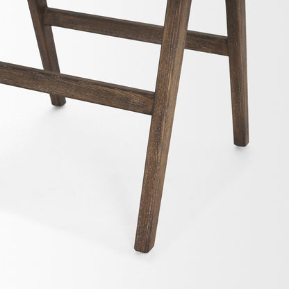 Medium Brown Wood Cane Bar Stool