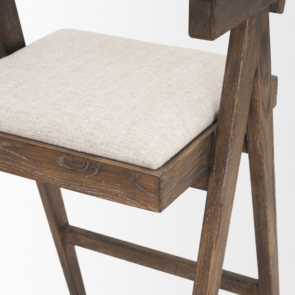 Medium Brown Wood Cane Bar Stool