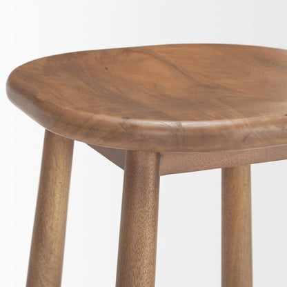 Medium Brown Wood Bar Stool