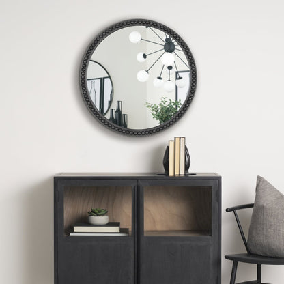 Roan Black Wood Beaded Wall Mirror