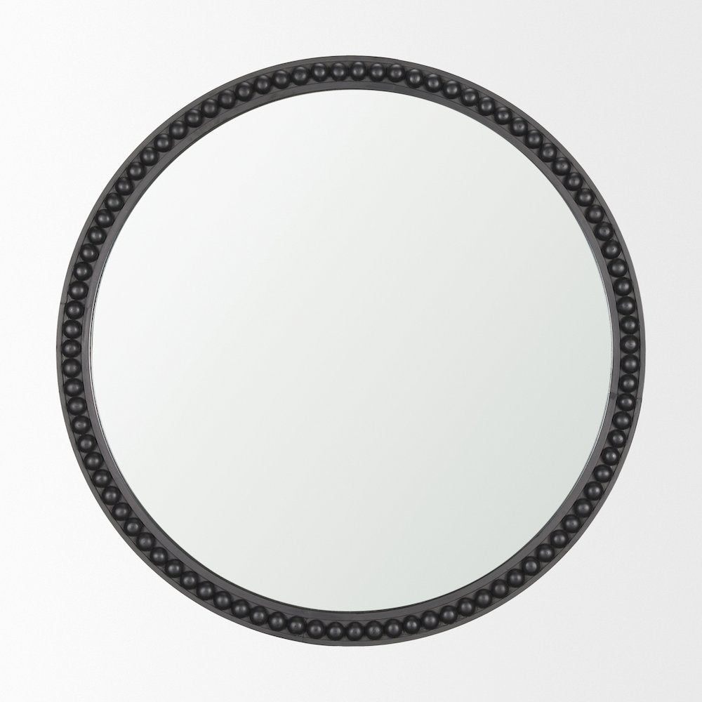 Roan Black Wood Beaded Wall Mirror