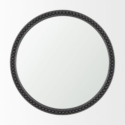 Roan Black Wood Beaded Wall Mirror