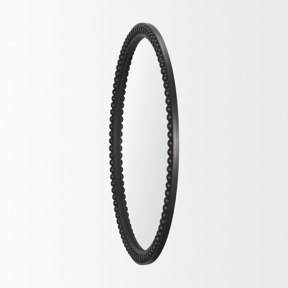 Roan Black Wood Beaded Wall Mirror