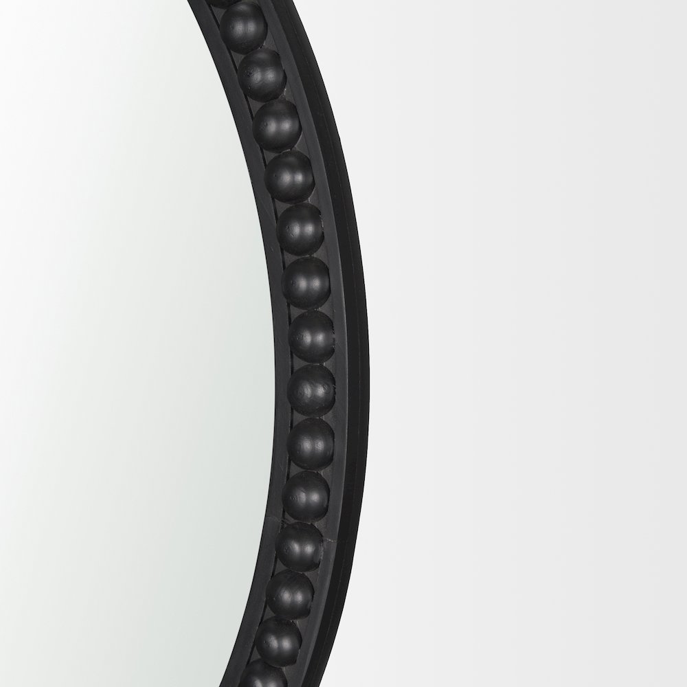 Roan Black Wood Beaded Wall Mirror