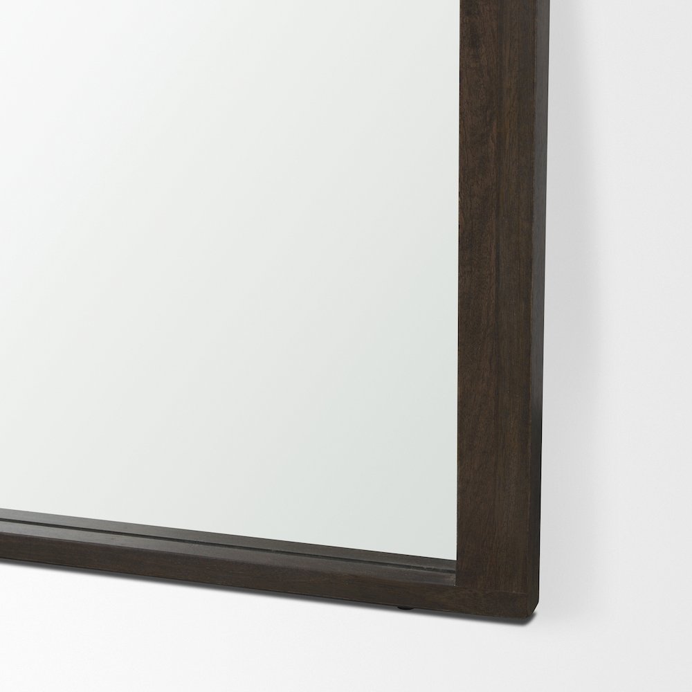 Celeste Dark Brown Wood Arched Floor Mirror