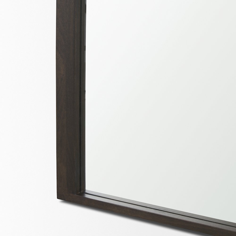Celeste Dark Brown Wood Arched Floor Mirror