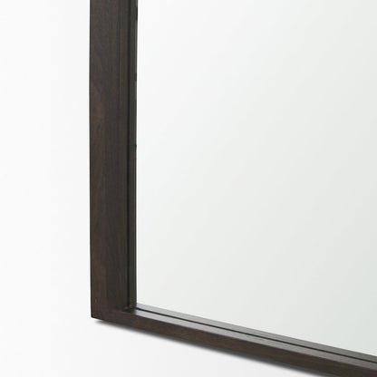 Celeste Dark Brown Wood Arched Floor Mirror