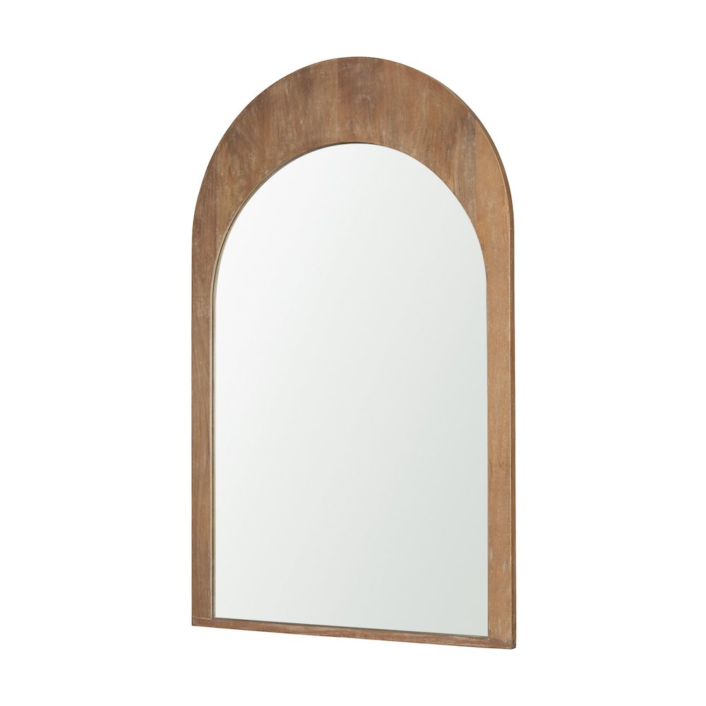 Celeste Light Brown Wood Medium Arched Mirror