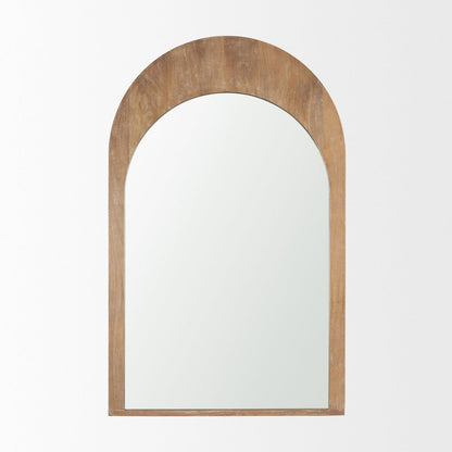 Celeste Light Brown Wood Medium Arched Mirror
