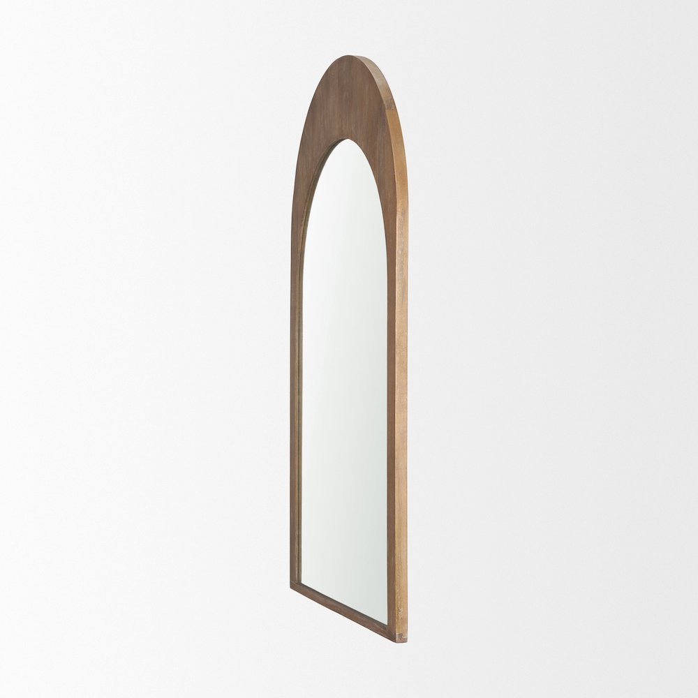 Celeste Light Brown Wood Medium Arched Mirror